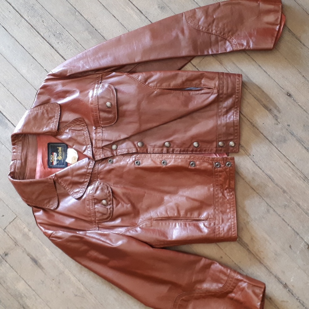 Vintage Golden Crown by Bristol brown men's jacket leather